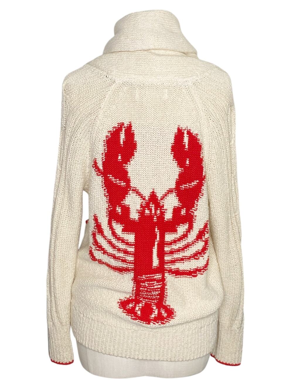 RARE Anthropologie Red Lobster Cardigan Sweater XS